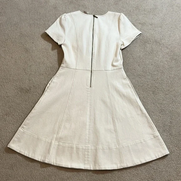 ⬇️PRICE DROP New Draper James Cream Denim Short Sleeve Circle Mini Dress, size 6 - Picture 4 of 13